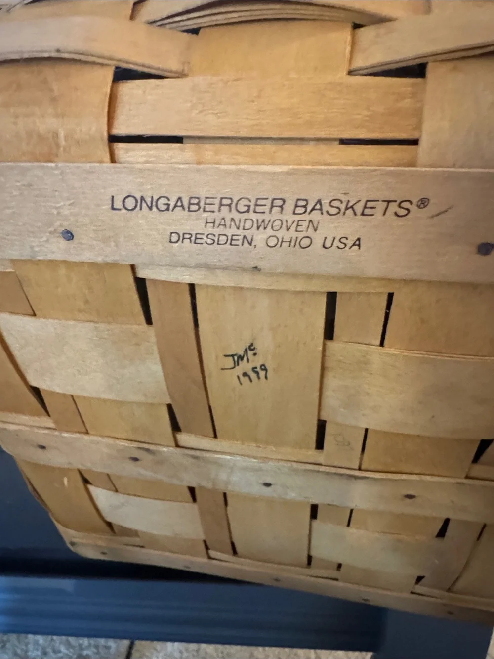 Longaberger Light Brown Handwoven Storage Basket